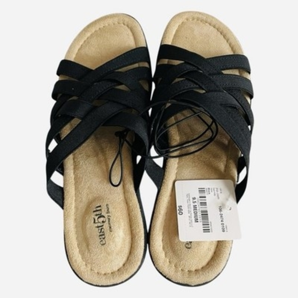 East 5th Irene Women's Black Strappy Memory Foam Slide Sandal Size 9.5 M NIB - Picture 6 of 8